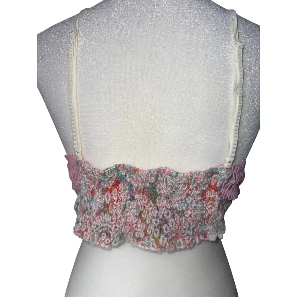Free People White & Pink Lace Bralette - Picture 3 of 6